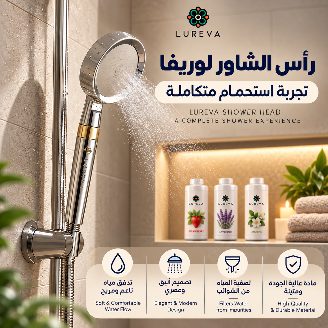 رأس دش الاصدار الذهبي بفلتر مخفي