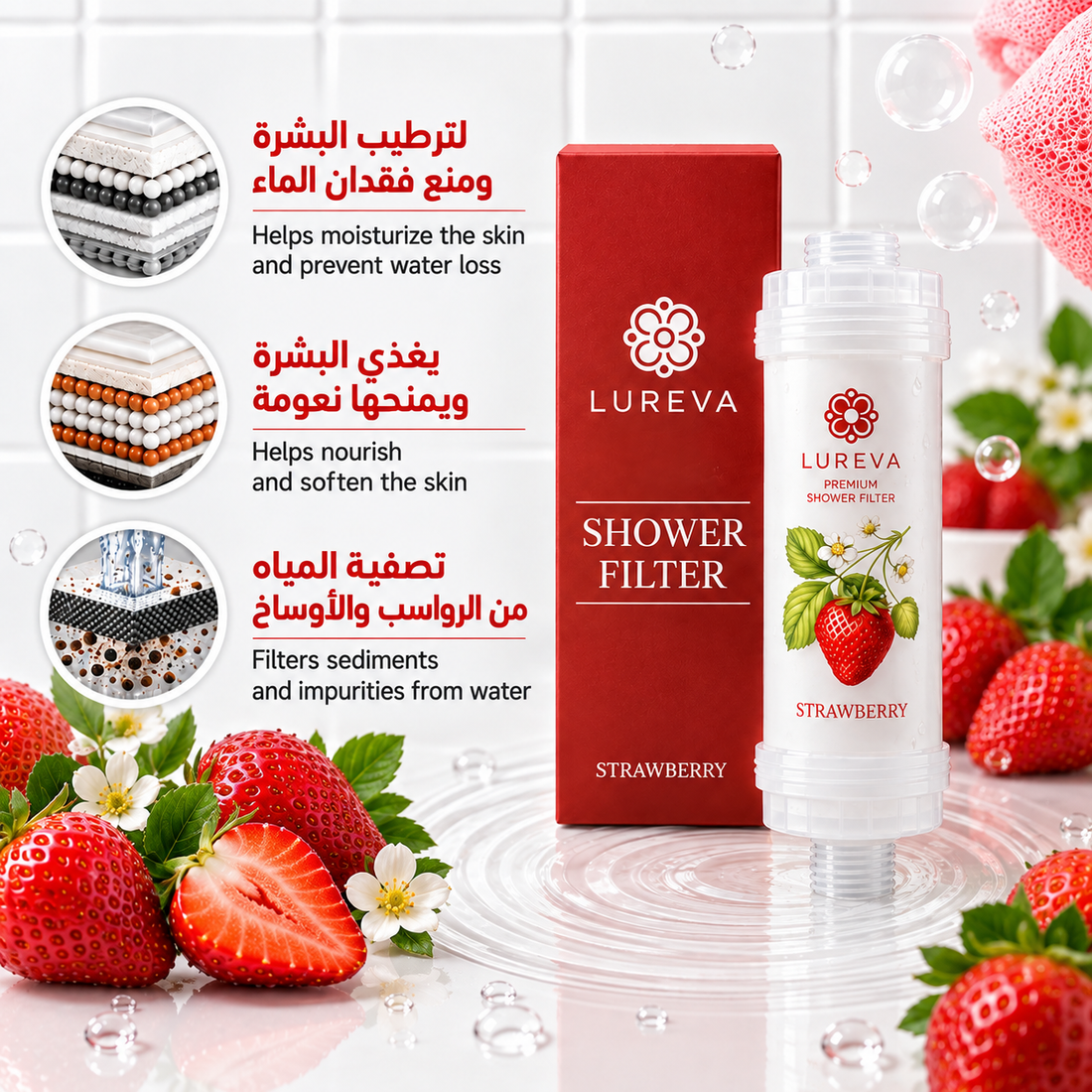 فلتر شاور H201 برائحة الفراولة